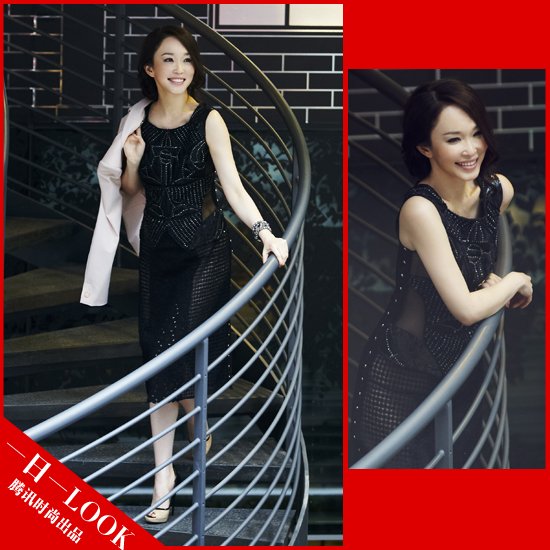 一日一look 范文芳示范连衣裙端庄搭配