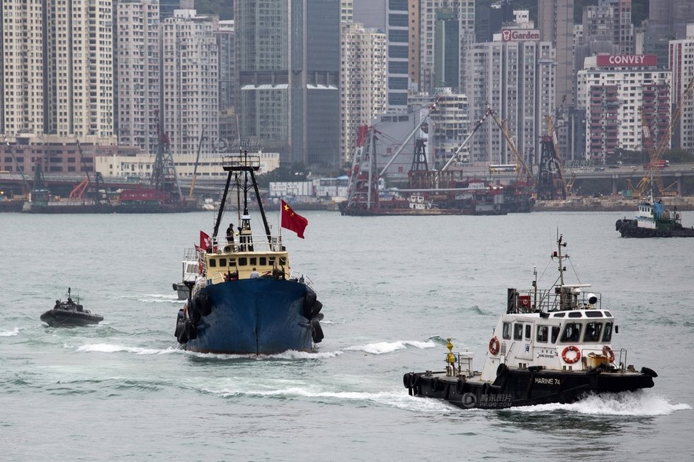 香港保钓船欲出海保钓被警方缉拿