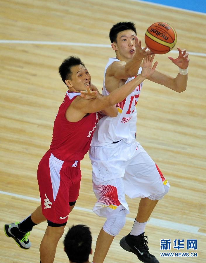 （体育）（9）篮球&mdash;&mdash;男篮亚洲杯：中国胜新加坡进入四强