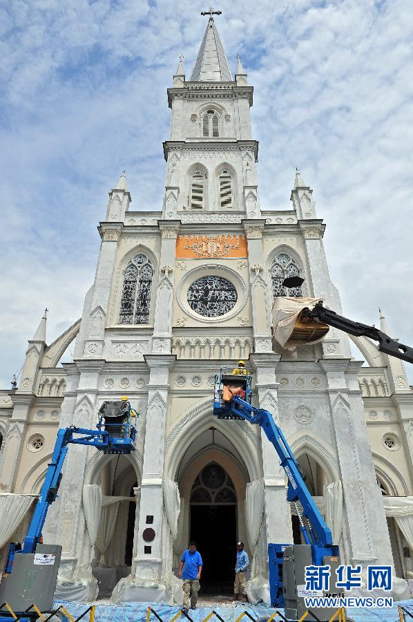 （XHDW）（1）新加坡修缮古建筑赞美坊教堂