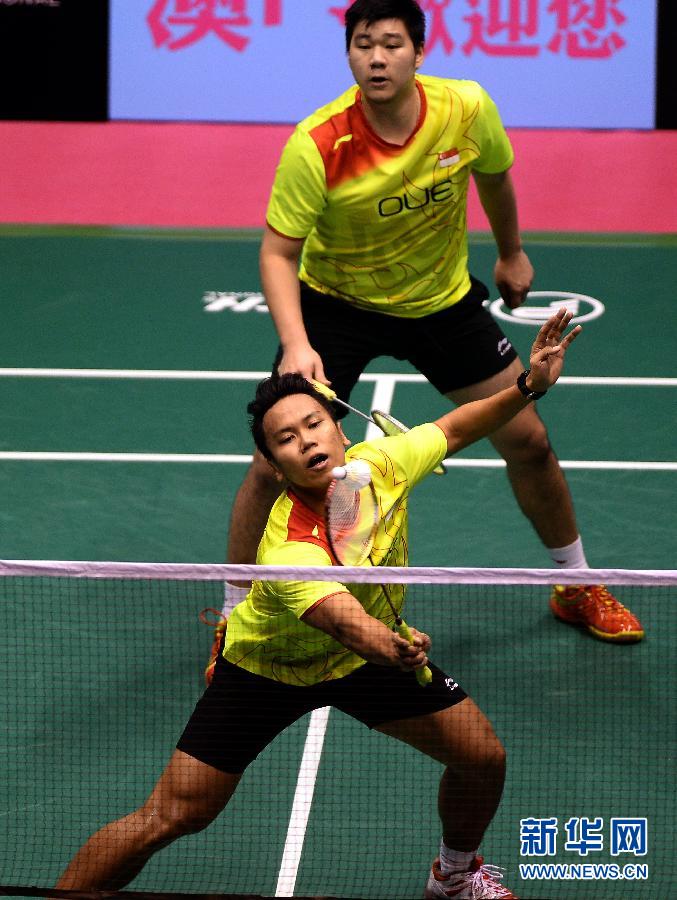 （XHDW）（体育）（2）羽毛球——澳门格兰披治黄金大奖赛：新加坡男双晋级决赛