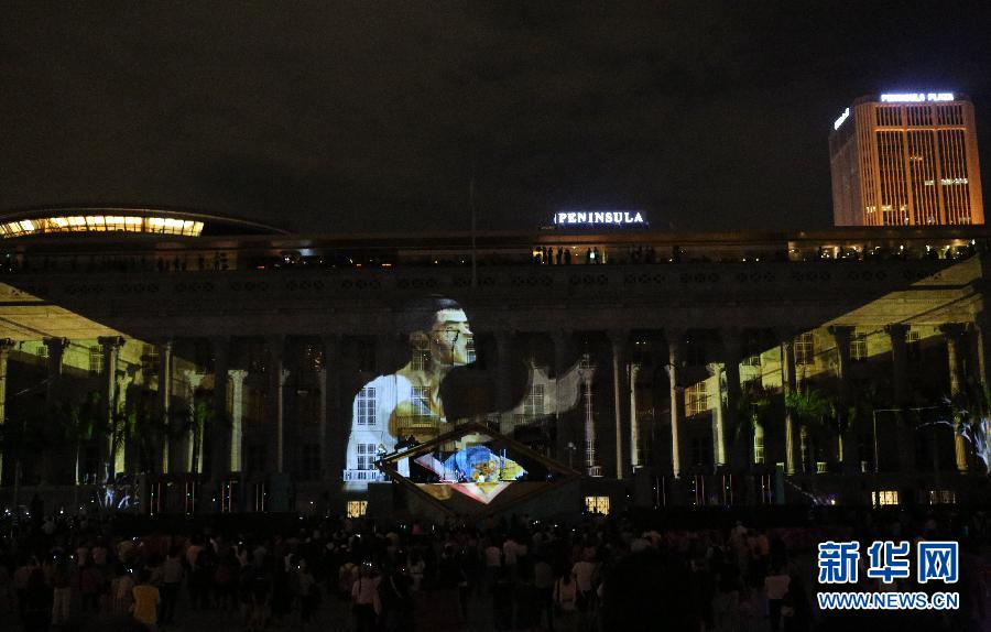 （国际）（4）新加坡国家美术馆举办“共享希望”视觉灯光秀