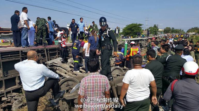 泰国火车撞上运牛车致5人死亡