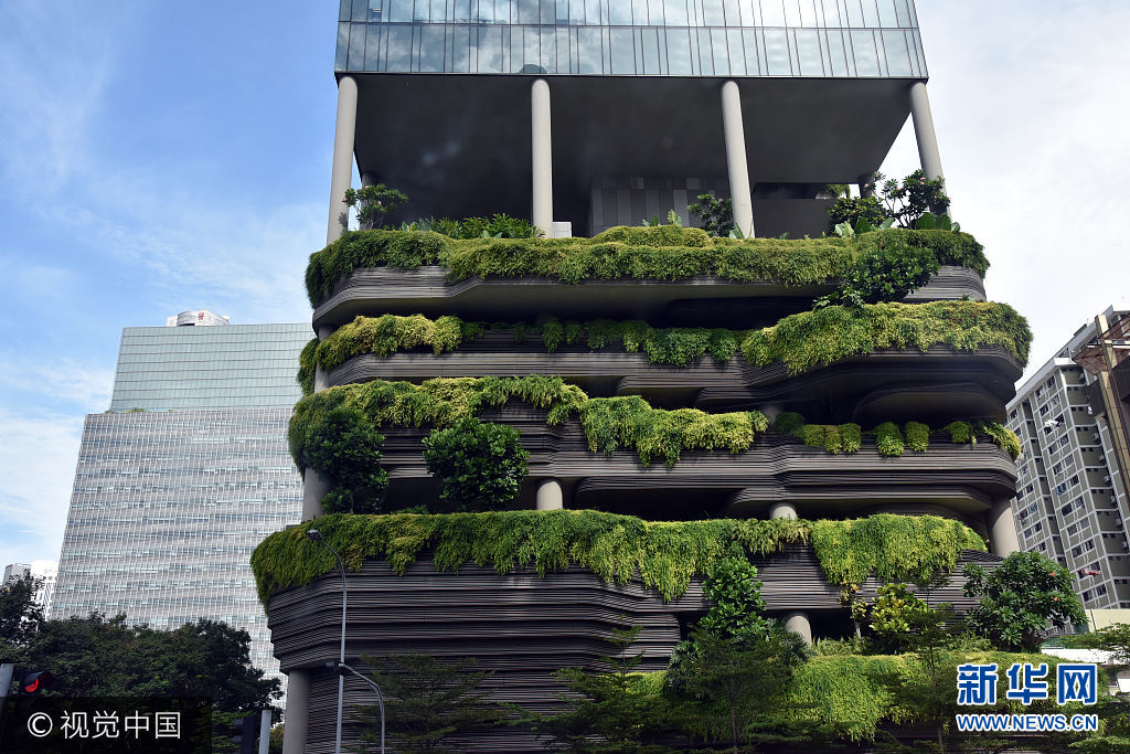 ***_***2017年09月05日，新加坡，一栋高楼大厦被立体绿化而成空中花园，垂直绿化是国土狭小的新加坡打造花园城市的一大措施。
