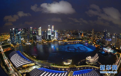 俯瞰新加坡跨年倒数派对