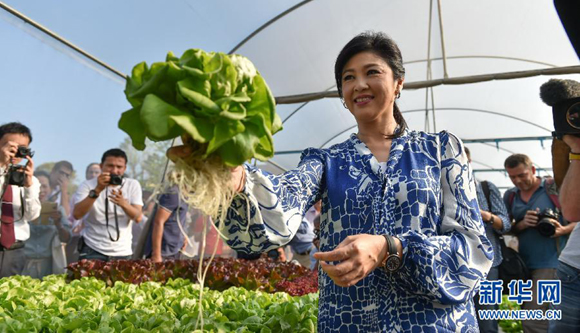 泰国前总理英拉见外媒记者