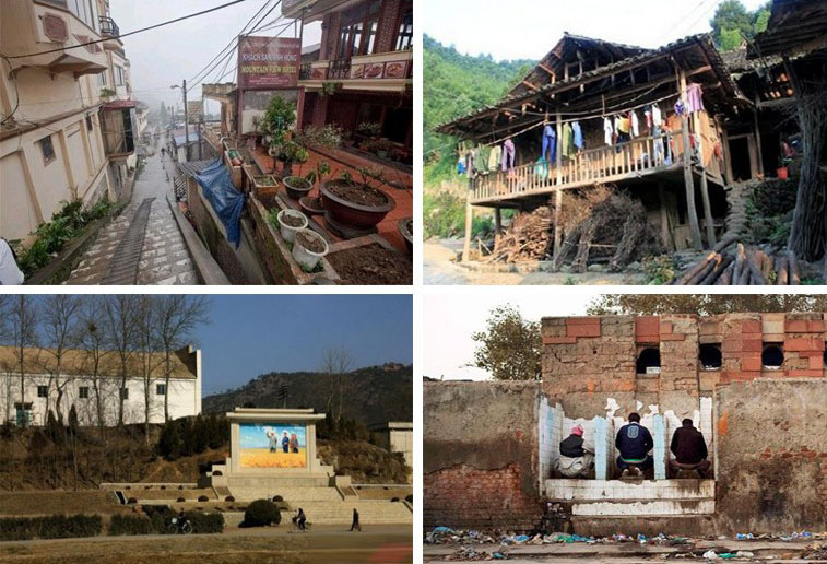 中国朝鲜印度农村房对比